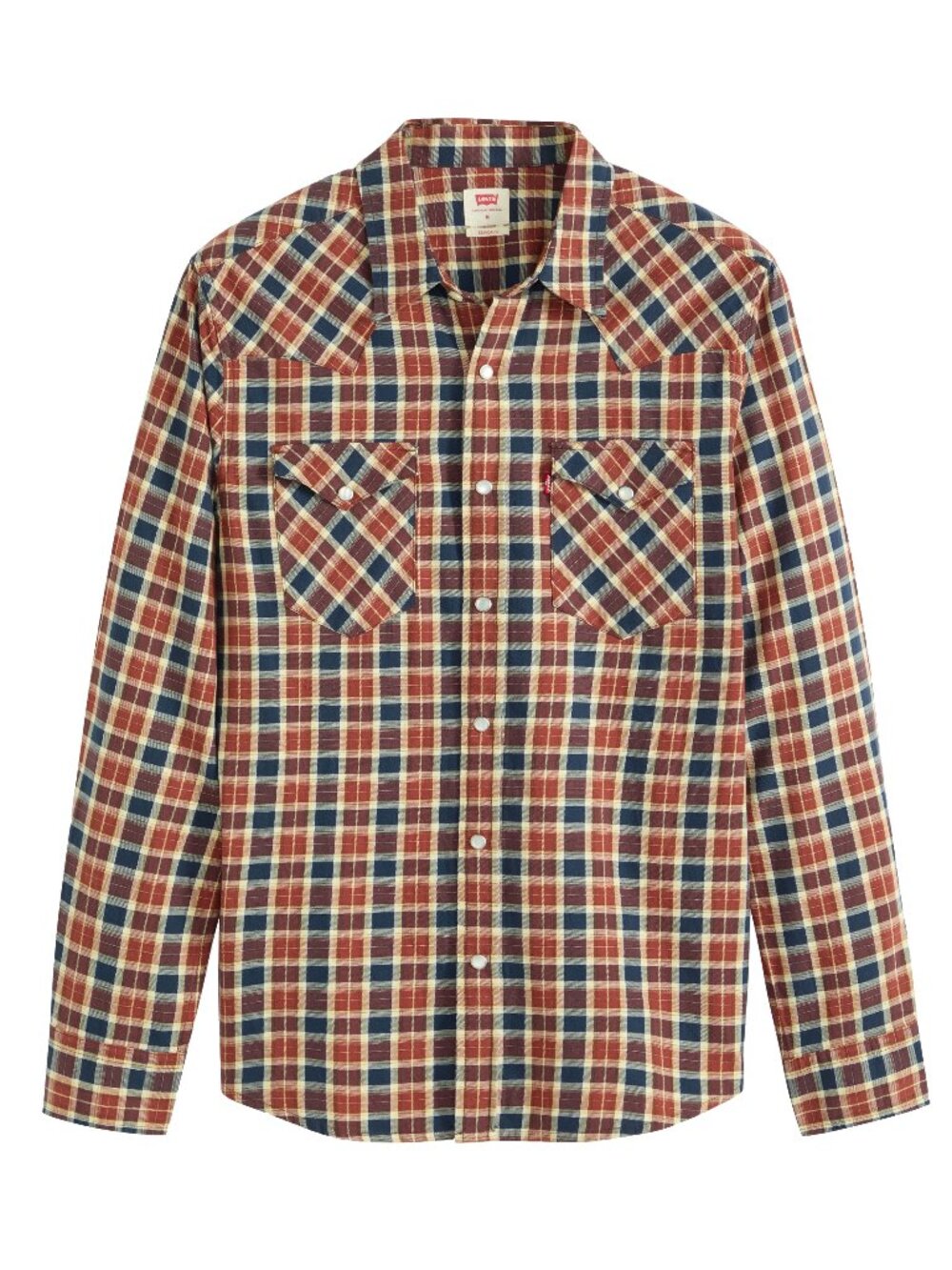 New! Levi's Western Pearl Snap Shirt Jesper Plaid Men's XXL Long Sleeve